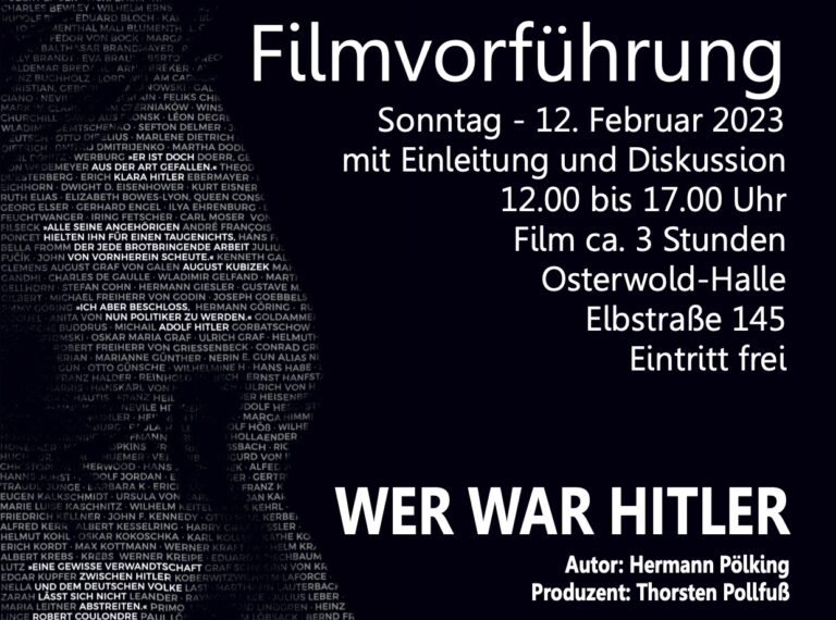 Filmvorführung ‚Wer war Hitler‘
